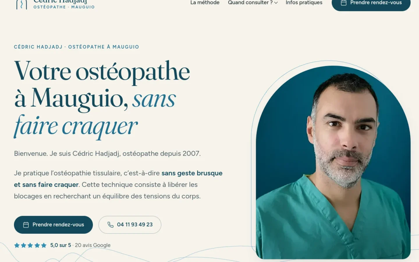 Capture du site Cédric Hadjadj