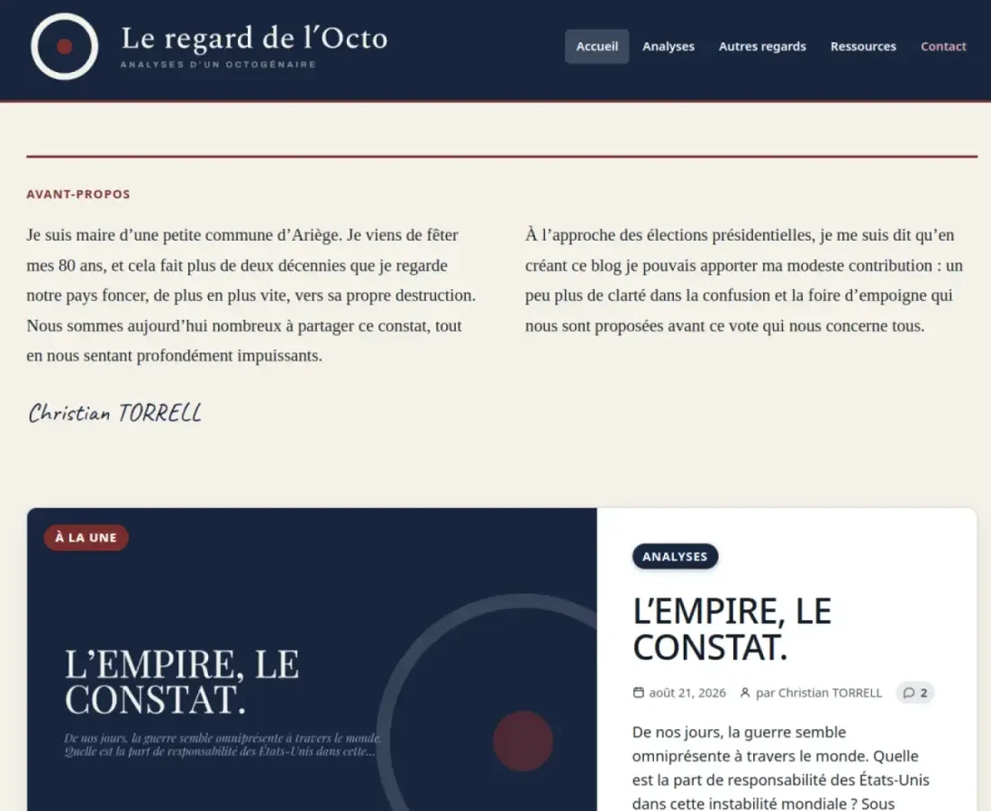 Capture du site Le regard de l'Octo